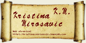 Kristina Mirosavić vizit kartica